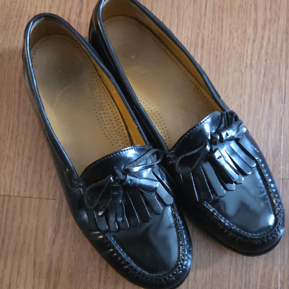 Cole Haan Black Loafers with Tassel Detail